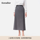 珂萊蒂爾25年秋季新款灰色半裙女商務(wù)通勤中長(cháng)款直筒半身裙子 淺灰色 M