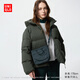 優(yōu)衣庫女裝無(wú)縫羽絨連帽外套/外套夾克25秋冬新款478577 57 深橄欖色 M /160/84A