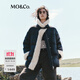 MO&Co.羽絨服90鴨絨機車(chē)風(fēng)皮袢泰迪絨高領(lǐng)鑲邊 黑色 S /160
