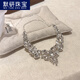 默研（MOYAN）銀色滿(mǎn)鉆流蘇項鏈女款2025新款婚紗新娘首飾兩件套晚禮服配飾 項鏈 B06-301