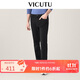 威可多（VICUTU）舒暖牛仔男士彈力商務(wù)通勤牛仔褲休閑褲 黑色 175/84B