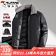 啄木鳥(niǎo)（TUCANO）羽絨服皮衣男加厚保暖秋冬季皮棉襖爸爸外套冬裝衣服中老年皮夾克 B02黑色【內膽毛領(lǐng)--可脫卸】 2XL (180) 【建議116-130斤】