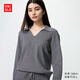 優(yōu)衣庫女裝可機洗羅紋半開(kāi)領(lǐng)針織衫/毛衣25秋冬新款480414 08 深灰色 M