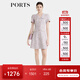 PORTS寶姿春季新品女裝多色條紋針織V領(lǐng)休閑連衣裙ALP8D051RFQ064 粉色格紋 M (6)