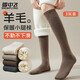 雪中飛【25年秋季新品】3雙裝女士襪子女秋冬羊毛及膝襪長(cháng)筒襪小腿襪