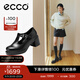 愛(ài)步（ECCO）單鞋 25年新款輕奢牛皮扣帶增高粗跟高跟鞋 都市首爾223543 黑色22354301001 35