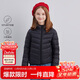 笛莎（DEESHA）童裝女童2025秋冬短款三防輕薄羽絨服外套 黑色 150