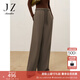 玖姿·安娜蔻休閑風(fēng)通勤職場(chǎng)日常拉鏈裝飾長(cháng)褲女冬款 咖啡 M