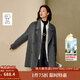 茵曼2025秋冬女裝新款100%綿羊毛雙排扣雙面呢大衣翻領(lǐng)毛呢外套 格調灰 M
