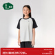 松山棉店小薄荷兒童長(cháng)袖短袖T恤春季男童女童中大童運動(dòng)上衣 兒童-短袖-白色撞黑色 160