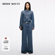 MISS SIXTY2025秋季新款萊賽爾牛仔連體褲女配腰帶復古工裝直筒褲 復古藍 L
