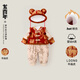 龍喜年嬰兒周歲男寶寶衣服新中式國風(fēng)拜年滿(mǎn)月百日百天抓周禮服棉衣冬裝 龍鱗淺杏年畫(huà)虎紅虎頭帽套裝-馬甲年畫(huà)虎紅 預售6天 80cm 推薦身高73-80cm體重18-23斤