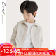 純一良品（CUNYI）童裝男童長(cháng)袖襯衫兒童襯衣春秋裝新款中大童條紋假兩件上衣 卡其條紋 160 cm