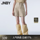 江南布衣（JNBY）春秋季女裝短褲女亞麻休閑直筒褲純色通勤簡(jiǎn)約百搭 283/雜卡其 S