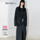 MO&Co.毛織外套含馬海毛綿羊毛寬松無(wú)領(lǐng)圓領(lǐng)雕花金扣法式外套摩安珂 深花灰色 M 165
