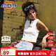 dickies女裝美式復古運動(dòng)休閑字母印花背心女夏無(wú)袖上衣女DK0A8 白色 M