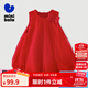 迷你巴拉女童連衣裙寶寶網(wǎng)紗燈籠南瓜裙子【非遺聯(lián)名】 中國紅60611 100