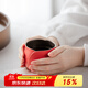 萬(wàn)仟堂（Edenus）陶瓷茶杯簡(jiǎn)約辦公杯創(chuàng  )意茶杯情侶水杯婚禮品茗對杯賀禮 愛(ài)心玫瑰 朱漆釉.愛(ài)心玫瑰杯 約230cc