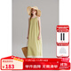 ELLE KIDS童裝 度假風(fēng)無(wú)袖掛脖連衣裙女童夏季新款森系大裙擺裙子 咸菜綠 150