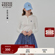 Teenie Weenie小熊女裝長(cháng)袖T恤2025秋季新款半開(kāi)襟溫柔時(shí)尚打底衫 象牙白 M