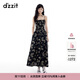 DZZIT地素連衣裙2025夏季新款復(fù)古重工刺繡收腰吊帶裙子女3J2O2196M 黑色（吊帶裙) S