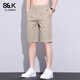 班尼路S&K冰絲速干五分短褲男士寬松直筒休閑中褲2025夏季薄款透氣西 卡其 30  腰圍2尺3