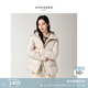 玖姿·安娜蔻三防發(fā)熱優(yōu)雅連帽短款收腰鵝絨羽絨服女2025冬季新款 米色 S