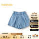 巴拉巴拉童裝兒童短褲女童牛仔褲2025夏季A字裙褲蝴蝶結抑菌208225110006
