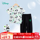 迪士尼童裝男童短袖套裝米奇T恤運動(dòng)短褲2件套透氣休閑套裝 232T1490白底滿(mǎn)印 100