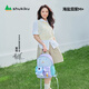 SHUKIKU樂(lè )兜兜兒童公仔雙肩包幼兒園書(shū)包小學(xué)生防潑水背包 海鹽茄紫M+
