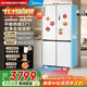 美的（Midea）571純平全嵌十字對開(kāi)四開(kāi)門(mén)一級能效風(fēng)冷無(wú)霜底部散熱大容量家用電冰箱BCD-571WUSPZM(E)國家補貼