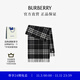 博柏利（BURBERRY）【禮物】圍巾男女 寬版格紋羊絨圍巾 黑色/白色
