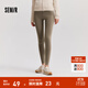 森馬（Semir）休閑褲女修身磨毛輕暖小腳褲2024秋冬新款顯腿長(cháng)九分鯊魚(yú)褲瑜伽褲 深卡其50790 L