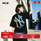 MLB官方 男女情侶休閑百搭短袖潮流漸變背標T恤25夏季新款TSB07 紐約洋基隊/黑色 2XL