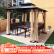 巢唯涼亭戶(hù)外庭院遮陽(yáng)帳篷室外鋁合金露天臺簡(jiǎn)易移動(dòng)花園別墅四角亭子 3*3米四柱亭+3坐板+桌+防蚊紗簾