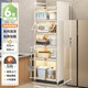帥仕廚房置物架落地碗柜餐邊收納柜櫥柜冰箱夾縫微波爐烤箱用具儲物柜 【全柜加高】白6層45長(cháng)42深丨加厚強承重