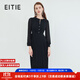 愛(ài)特愛(ài)（EITIE）法式優(yōu)雅氣質(zhì)收腰雪紡連衣裙秋季新款百褶精致女裙C2307254 極簡(jiǎn)黑20 XL 170