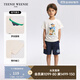 Teenie Weenie Kids小熊童裝24春夏款男童全棉清爽百搭短袖T恤 米白色 130 cm