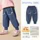 JELLYBABY[軟牛仔]女童秋季牛仔褲兒童休閑束腳褲小童寶寶女孩加絨長(cháng)褲