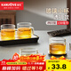 金灶（KAMJOVE）玻璃水杯耐熱小品茗杯加厚功夫茶杯茶具家居泡茶小杯帶把花茶杯 透明款 150ml 4只