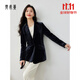 梵希蔓銀絲絨氣質(zhì)西裝外套女設計感小眾2023春秋新款高級感小西服 M2799 灰藍色 M
