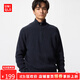 優(yōu)衣庫【驚喜價(jià)】男女裝souffle yarn舒芙蕾半拉鏈針織衫478546 69 藏青色 L /175/100A