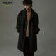 Foss Phil日系毛呢大衣男士秋冬季寬松休閑中長(cháng)款復古風(fēng)衣外套N1106黑色XL