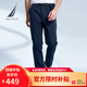 諾帝卡（NAUTICA）【商場(chǎng)同款】男裝秋冬款搖粒絨柔軟保暖休閑牛仔長(cháng)褲男PM3400 牛仔藍4CZ L