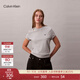 Calvin KleinJeans25夏季女士刺繡字母休閑通勤ck凈色純棉圓領(lǐng)短袖T恤上衣