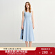 獨束大碼女裝【線(xiàn)雕裙】歐若風(fēng)氣質(zhì)連衣裙2025新款時(shí)尚顯瘦吊帶裙 淺藍色-蘋(píng)果型 2XL （尺碼：4）