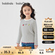 巴拉巴拉balaOne兒童t恤男女寶長(cháng)袖上衣打底衫2025秋裝彈力萌208325100201