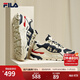 FILA斐樂(lè )官方男女鞋休閑鞋TREK滿(mǎn)天星復古時(shí)尚老爹鞋情侶同款運動(dòng)鞋 男-白蘆筍/軍禮藍-AWD 42