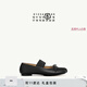 MM6 Maison Margiela[尊享特惠]徽標綁帶芭蕾鞋低跟小皮鞋單鞋休閑通勤女鞋 T8013黑色（尺碼偏小，建議選大半碼） 36.5