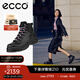 愛(ài)步（ECCO）休閑鞋女 女士高幫厚底增高牛皮休閑鞋 蹤跡220703 HL 黑色22070351052 38